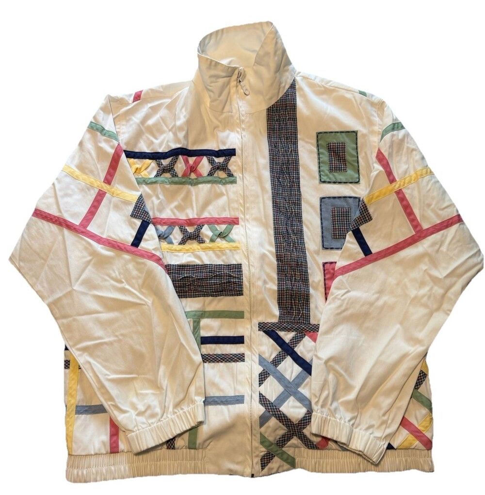 VTG 90s Women Koret Francisca granny core patchwork windbreaker jacket, L